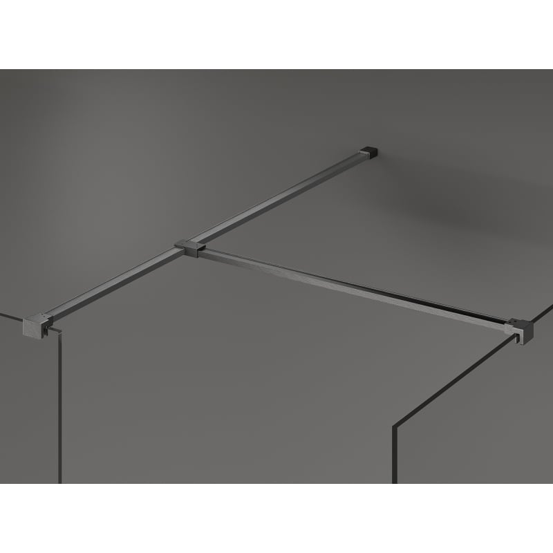 Mexen Kioto Duschwand Walk-in 140 x 110 cm, schwarzer Rahmen, gebürstet gun gray - 800-140-202-66-70-110