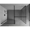 Mexen Kioto Duschabtrennung Walk-in 70 x 70 cm, schwarzer Rahmen, schwarz - 800-070-202-70-70-070