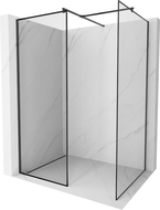 Mexen Kioto Duschwand Walk-in 100 x 70 cm, schwarzer Rahmen, schwarz - 800-100-202-70-70-070