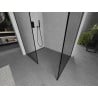Mexen Kioto Duschwand Walk-in 140 x 80 cm, schwarzer Rahmen, schwarz - 800-140-202-70-70-080