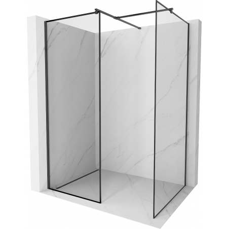 Mexen Kioto Duschwand Walk-in 100 x 90 cm, schwarzer Rahmen, schwarz - 800-100-202-70-70-090