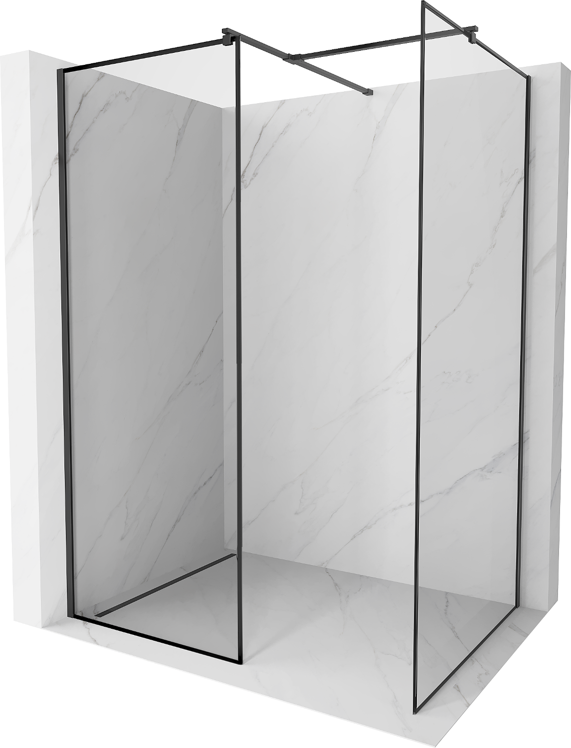 Mexen Kioto Walk-in-Dusche 140 x 90 cm, schwarzes Muster, schwarz - 800-140-202-70-70-090