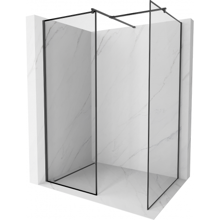 Mexen Kioto Duschwand Walk-in 100 x 100 cm, schwarzer Rahmen, schwarz - 800-100-202-70-70-100