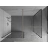 Mexen Kioto Duschwand Walk-in 150 x 80 cm, schwarzer Rahmen, gebürsteter Nickel - 800-150-202-97-70-080