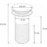Mexen Runder Waschbecken-Halbsiphon mit Klick-Klack-Verschluss, ohne Überlauf, Antikbronze - 7991050-30