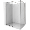 Mexen Kioto Duschwand Walk-in 110 x 100 cm, schwarzer Rahmen, gebürstetes Nickel - 800-110-202-97-70-100
