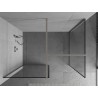 Mexen Kioto Duschwand Walk-in 140 x 110 cm, schwarzer Rahmen, gebürstetes Nickel - 800-140-202-97-70-110