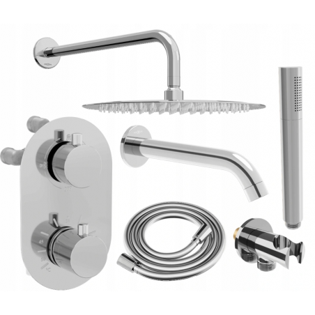 Mexen Kai DR70 Unterputz-Badewannen- und Duschset mit 25 cm Regendusche, Chrom - 77602DR70251-00