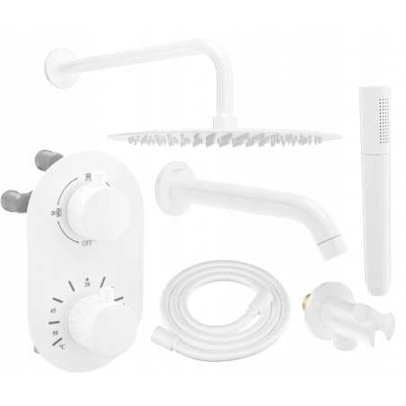 Mexen Kai DR70 Unterputz-Bad-Dusch-Set mit 25 cm Kopfbrause, weiß - 77602DR70251-20