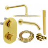 Mexen Kai DR70 Unterputz-Badewannen-Duschsystem mit 25 cm Regenduschkopf, gold - 77602DR70251-50