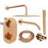 Mexen Kai DR70 Unterputz-Badewannen- und Duschset mit 25 cm Regenbrause, Roségold - 77602DR70251-60