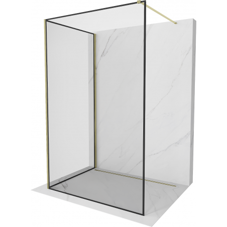 Mexen Kioto Walk-in Duschecke 90 x 70 cm, schwarzes Muster, gold - 800-090-212-50-70-070