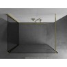 Mexen Kioto Duschwand Walk-in 140 x 70 cm, schwarzer Rahmen, gold - 800-140-212-50-70-070