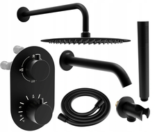 Mexen Kai DR70 Unterputz-Wannen-Duschset mit 25 cm Regenduschkopf, schwarz - 77602DR70251-70