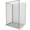 Mexen Kioto Walk-in Duschwand 120 x 80 cm, schwarzes Muster, gold - 800-120-212-50-70-080