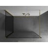 Mexen Kioto Duschwand Walk-in 90 x 80 cm, schwarzer Rahmen, gold - 800-090-212-50-70-080