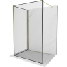 Mexen Kioto Duschwand Walk-in 140 x 100 cm, schwarzer Rahmen, golden - 800-140-212-50-70-100