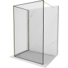 Mexen Kioto Duschwand Walk-in 130 x 120 cm, schwarzer Rahmen, gold - 800-130-212-50-70-120