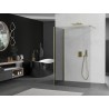 Mexen Kioto Duschwand Walk-in 120 x 90 cm, transparent, gebürstetes Gold - 800-120-212-55-00-090