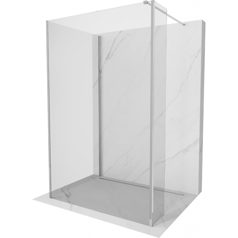 Mexen Kioto Duschwand Walk-in 90 x 80 x 40 cm, transparent, Chrom - 800-090-080-221-01-00-040