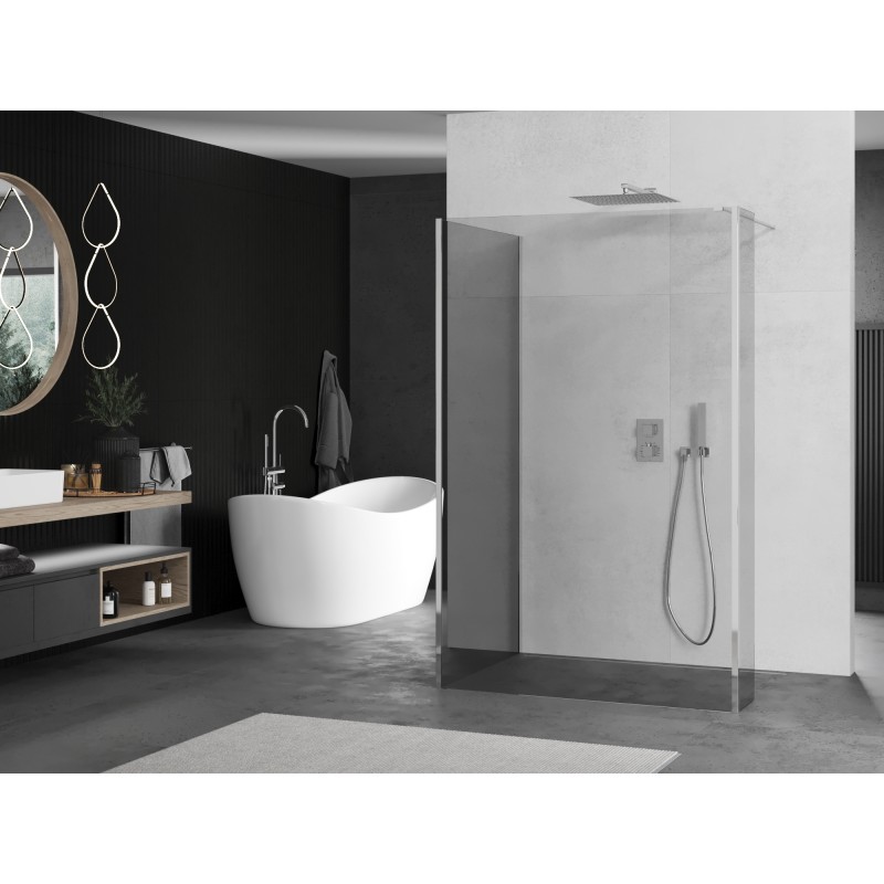 Mexen Kioto Duschwand Walk-in 90 x 80 x 40 cm, transparent, Chrom - 800-090-080-221-01-00-040