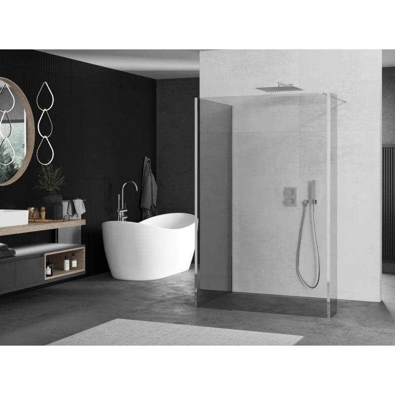 Mexen Kioto Duschwand Walk-in 130 x 80 x 40 cm, transparent, Chrom - 800-130-080-221-01-00-040