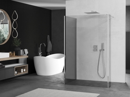 Mexen Kioto Duschwand Walk-in 135 x 90 x 40 cm, transparent, chrom - 800-135-090-221-01-00-040