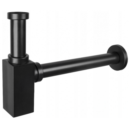 Mexen Halb-Siphon Waschbecken quadratisch, schwarz - 79960-70