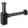 Mexen Halb-Siphon Waschbecken quadratisch, schwarz - 79960-70