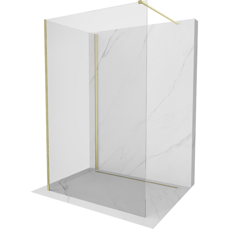Mexen Kioto Duschwand Walk-in 115 x 90 cm, transparent, gold gebürstet - 800-115-212-55-00-090