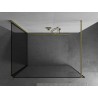 Mexen Kioto Duschwand Walk-in 100 x 70 cm, schwarzer Rahmen, gold gebürstet - 800-100-212-55-70-070