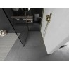 Mexen Kioto Duschwand Walk-in 140 x 80 cm, schwarzer Rahmen, gebürstetes Gold - 800-140-212-55-70-080