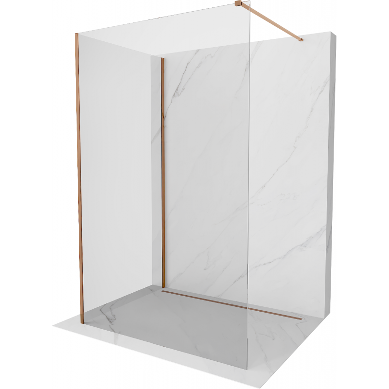 Mexen Kioto Duschwand Walk-in 120 x 75 cm, transparent, rosegold - 800-120-212-60-00-075