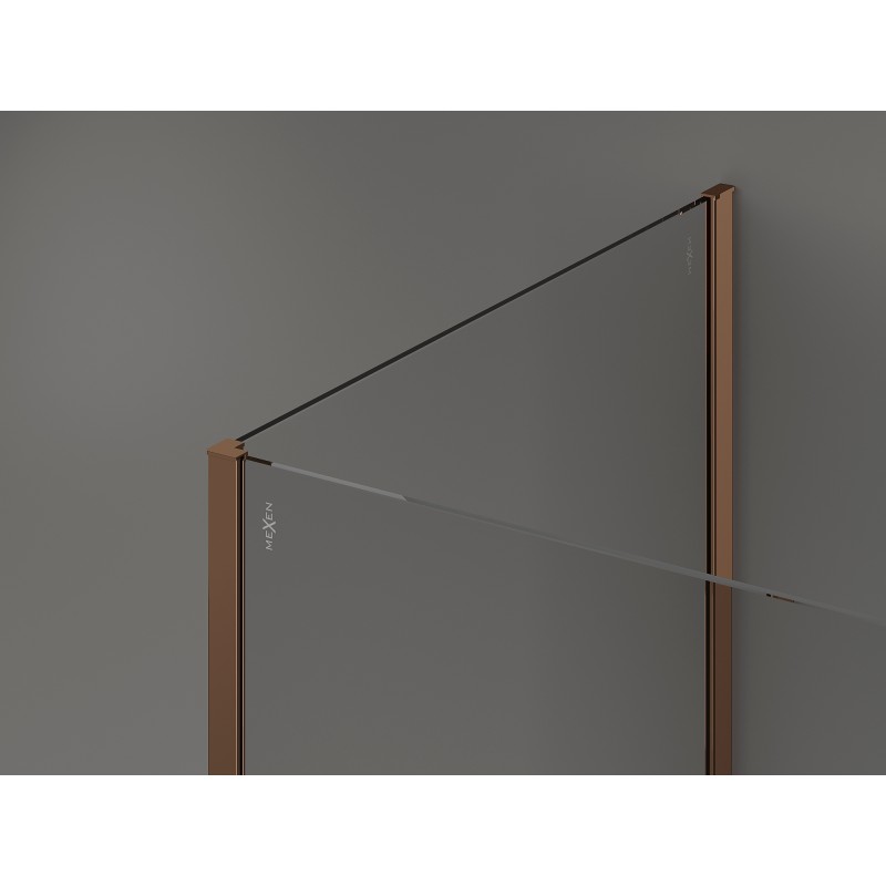 Mexen Kioto Duschwand Walk-in 100 x 85 cm, transparent, Roségold - 800-100-212-60-00-085