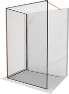 Mexen Kioto Duschwand Walk-in 100 x 70 cm, schwarzer Rahmen, rosegold - 800-100-212-60-70-070