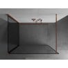 Mexen Kioto Duschwand Walk-in 130 x 70 cm, schwarzer Rahmen, Roségold - 800-130-212-60-70-070