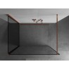 Mexen Kioto Duschwand Walk-in 120 x 70 cm, schwarzer Rahmen, Roségold - 800-120-212-60-70-070