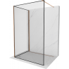 Mexen Kioto Duschwand Walk-in 100 x 80 cm, schwarzer Rahmen, Roségold - 800-100-212-60-70-080