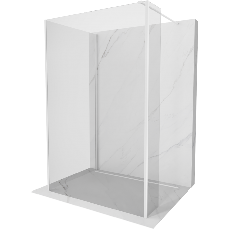 Mexen Kioto Duschwand Walk-in 110 x 70 x 30 cm, transparent, weiß - 800-110-070-221-20-00-030