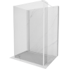 Mexen Kioto Duschwand Walk-in 100 x 80 x 30 cm, transparent, weiß - 800-100-080-221-20-00-030