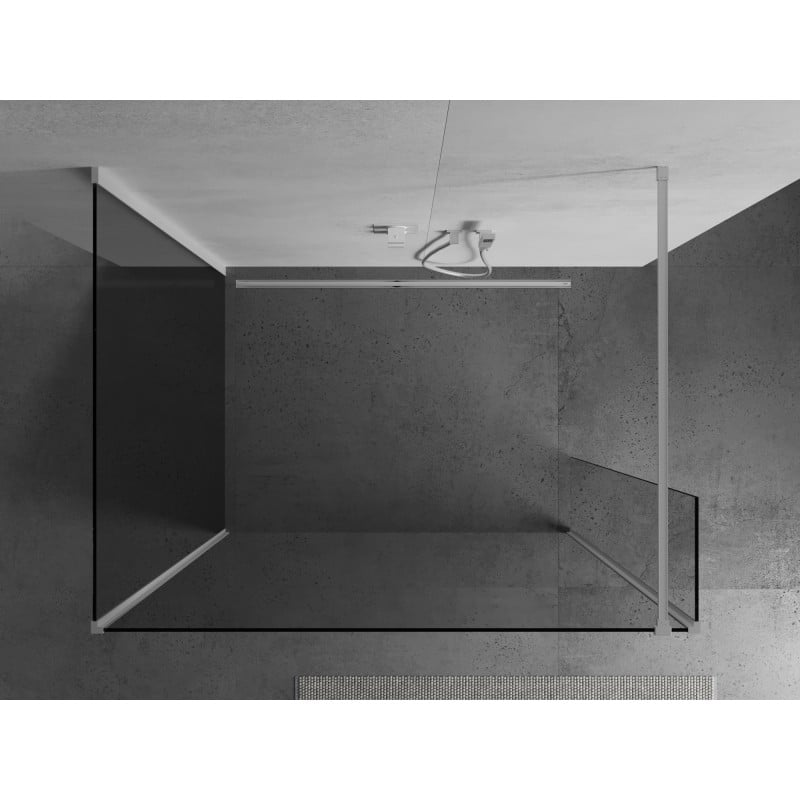 Mexen Kioto Duschwand Walk-in 100 x 80 x 30 cm, transparent, weiß - 800-100-080-221-20-00-030