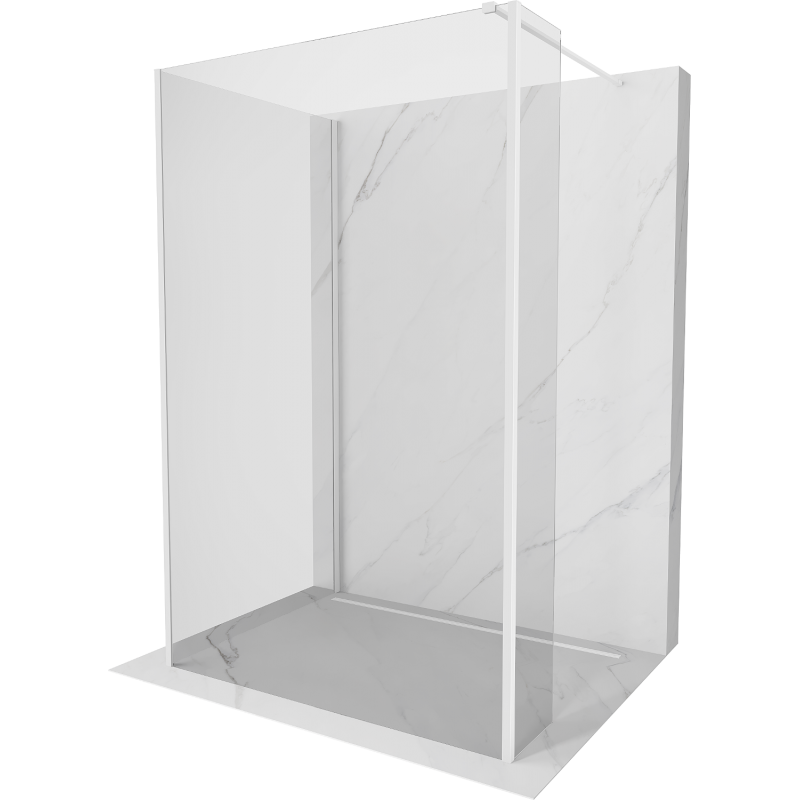 Mexen Kioto Duschtrennwand Walk-in 110 x 80 x 30 cm, transparent, weiß - 800-110-080-221-20-00-030