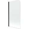 Mexen Felix 1-flügelige Badewannenfaltwand 70 x 140 cm, transparent, schwarz - 890-070-001-70-00