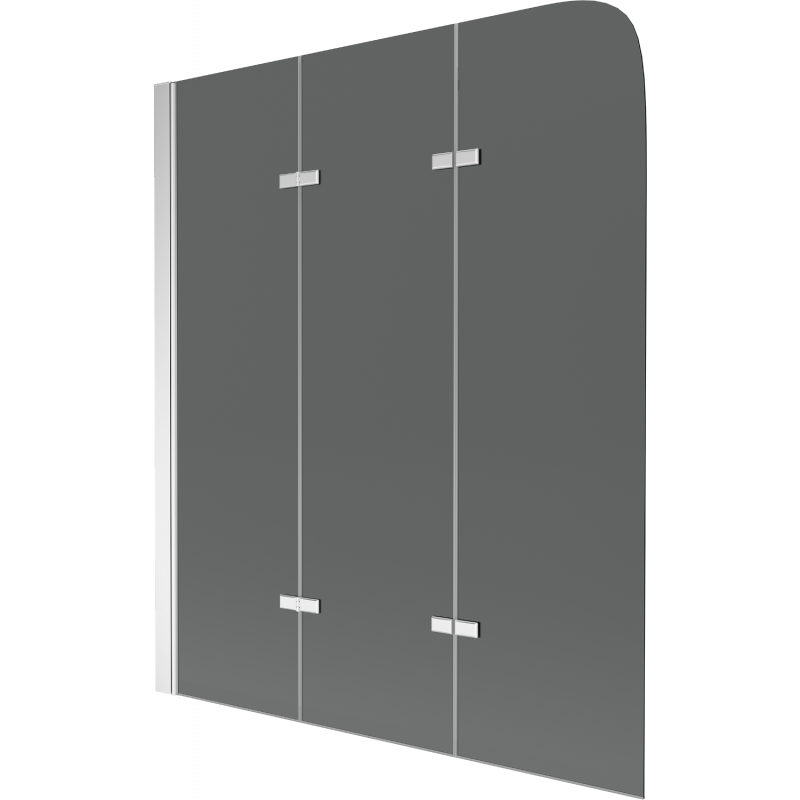 Mexen Felix 3-fach faltbare Badewannenabtrennung 120 x 140 cm, Graphit, Chrom - 890-120-003-01-40