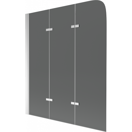 Mexen Felix 3-fach faltbare Badewannenabtrennung 120 x 140 cm, Graphit, Chrom - 890-120-003-01-40