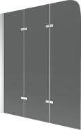 Mexen Felix 3-fach faltbare Badewannenabtrennung 120 x 140 cm, Graphit, Chrom - 890-120-003-01-40