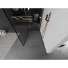Mexen Kioto Duschwand Walk-in 110 x 90 cm, schwarzer Rahmen, Roségold - 800-110-212-60-70-090