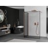 Mexen Kioto Duschwand Walk-in 100 x 100 cm, schwarzer Rahmen, Roségold - 800-100-212-60-70-100