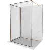 Mexen Kioto Duschwand Walk-in 100 x 100 cm, schwarzer Rahmen, Roségold - 800-100-212-60-70-100