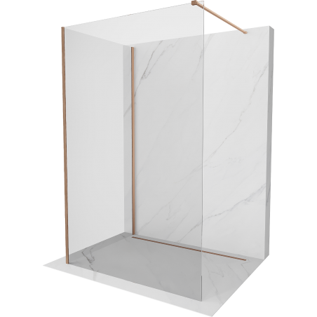 Mexen Kioto Duschwand Walk-in 100 x 70 cm, transparent, gebürstetes Kupfer - 800-100-212-65-00-070